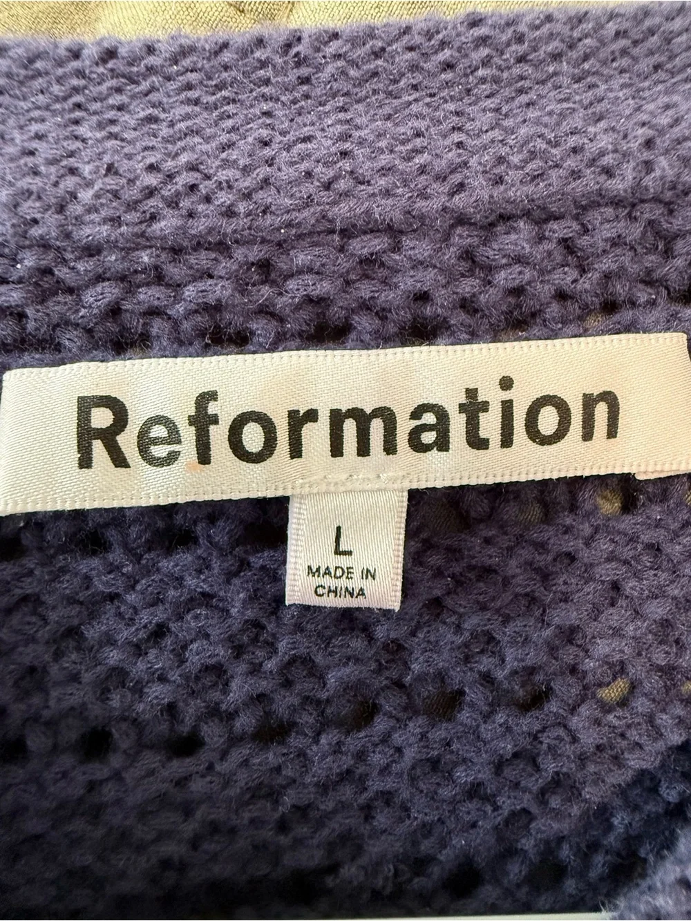 Reformation Charlotte Cotton Cardigan in Navy - Picture 6 of 6